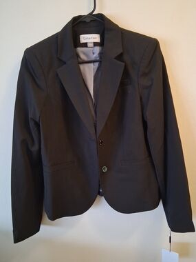 Calvin Klein Women's Black Single-Breasted Blazer
